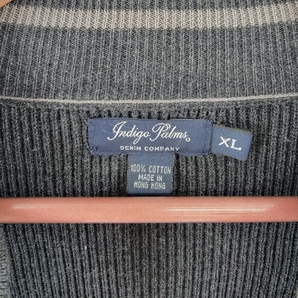 Indigo Palms 100% Cotton Full Zip Sweater Jacket XL Grey - Picture 3 of 7